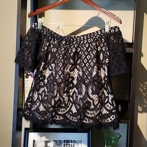 Off the shoulder lace top